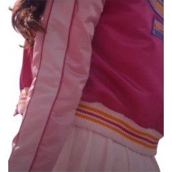 The Substance 2024 Margaret Qualley Pink Bomber Jacket